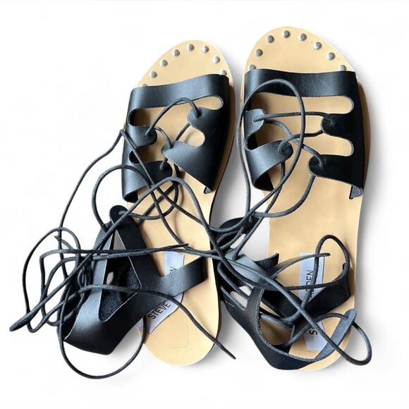 Steve Madden Rella black gladiator sandals size 38 (7.5-8) - Picture 3 of 7